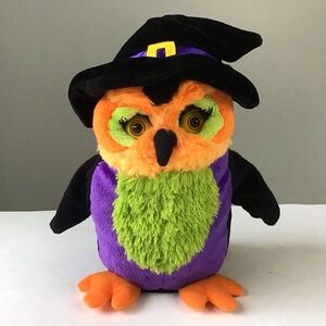 Halloween Animated Owl Witch Plush Moves & Sings Somebody’s Watching Me WORKS 9”